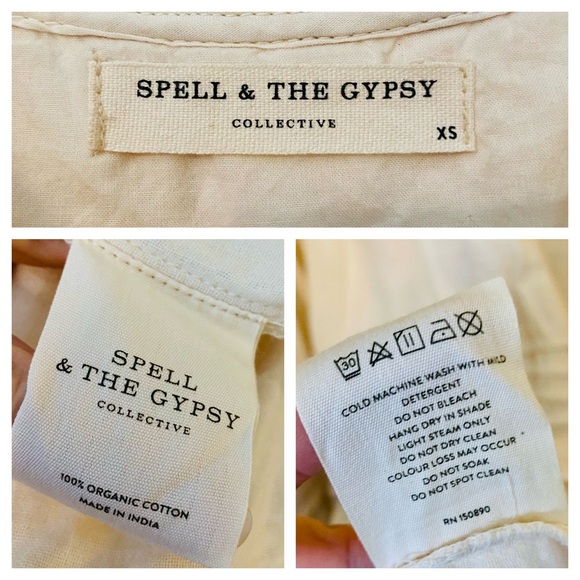 EUC Spell & the Gypsy Collective Sand Beige Hanalei Midi Dress - Picture 17 of 17